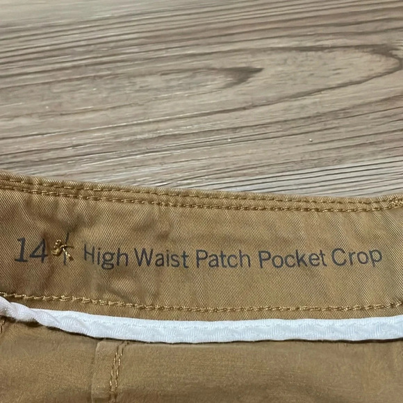 Talbots Patch Pocket Crop Chinos Khaki Tan Straight leg Womens size 14 Neutral - Picture 6 of 14